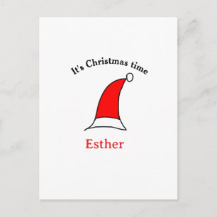 Cartão Postal De Festividades É Natal Papais noeis vermelho esse nome é simples