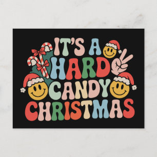Cartão Postal De Festividades É Um Natal de Bala Hard Candy Natal Retrô Groovy