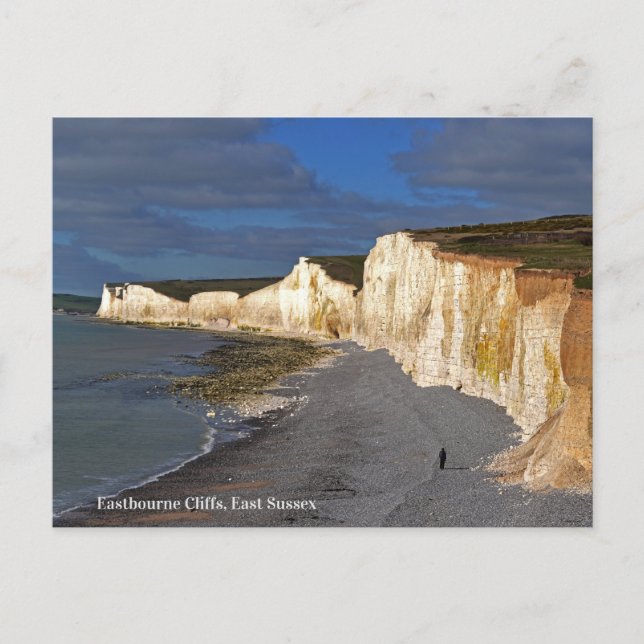 Cartão Postal De Festividades Eastbourne Cliff em East Sussex Inglaterra (Frente)