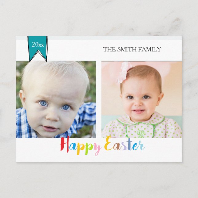 Cartão Postal De Festividades Easter 2 photo postcards (Frente)