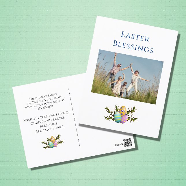 Cartão Postal De Festividades Easter Blessings Modern Christian Family   (Criador carregado)