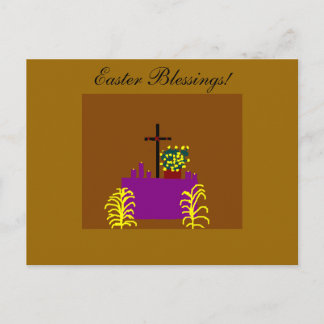 Cartão Postal De Festividades Easter Blessings Postcard