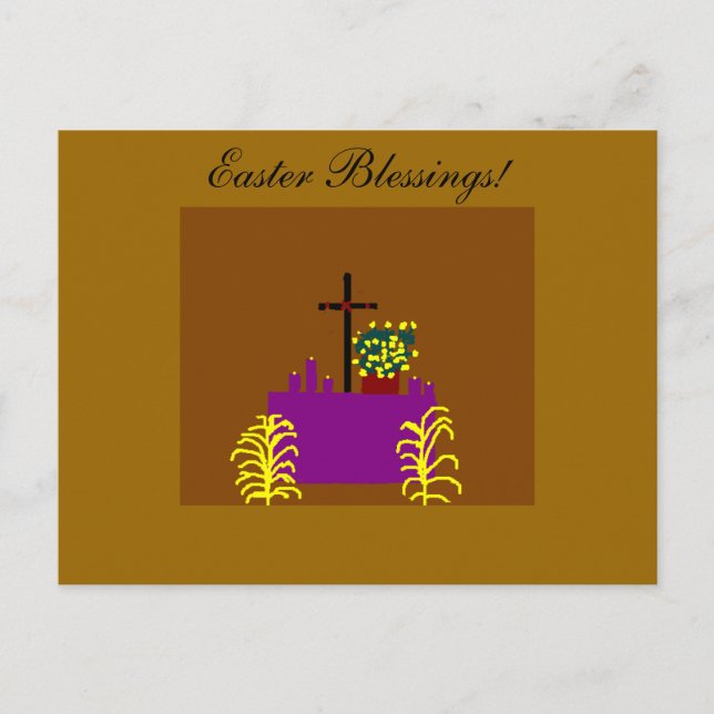 Cartão Postal De Festividades Easter Blessings Postcard (Frente)