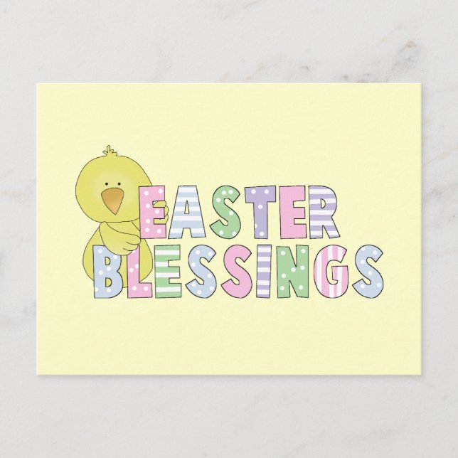 Cartão Postal De Festividades Easter Blessings T-shirts and Gifts (Frente)