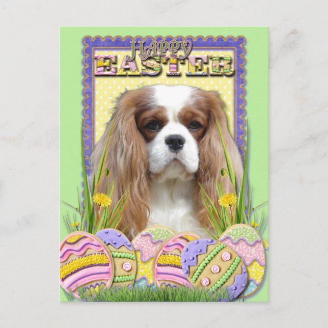 Cartão Postal De Festividades Easter Egg Cookies - Cavalier - Blenheim (Frente)