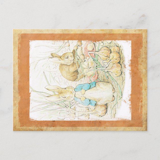 Cartão Postal De Festividades Easter Greeting card BUNNY RABBIT (Frente)