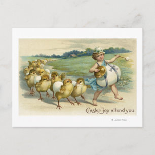 Cartão Postal De Festividades Easter Joy Attend YouChicks in a Parade