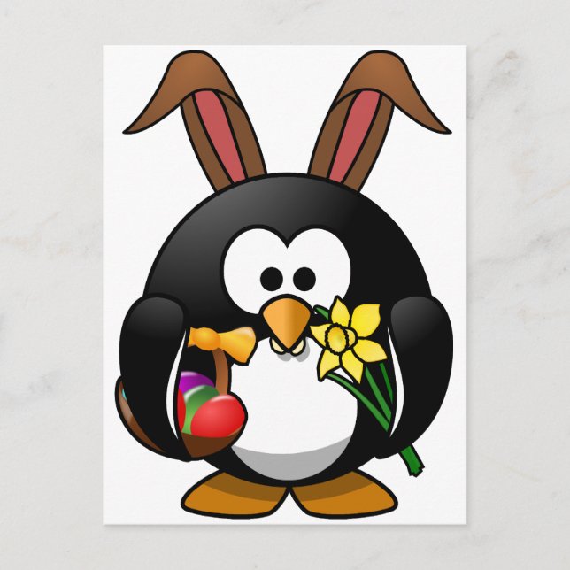 Cartão Postal De Festividades Easter Penguin (Frente)