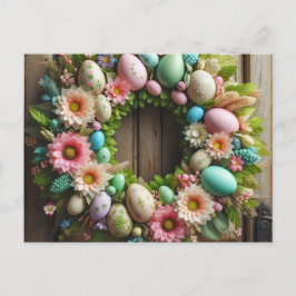 Cartão Postal De Festividades Easter wreath