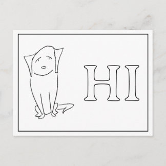 Cartão Postal De Festividades Easygoing Dog Cartoon Saying Hi Postcard