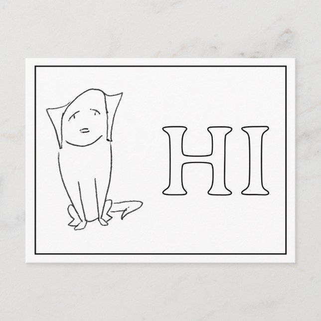 Cartão Postal De Festividades Easygoing Dog Cartoon Saying Hi Postcard (Frente)