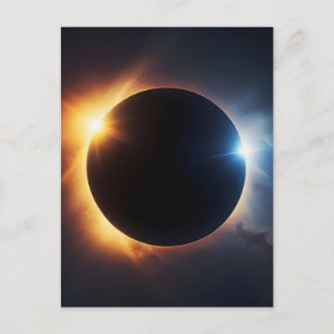 Cartão Postal De Festividades eclipse total do sol na groenlândia em 12 de agost