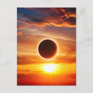 Cartão Postal De Festividades eclipse total do sol na groenlândia em 12 de agost