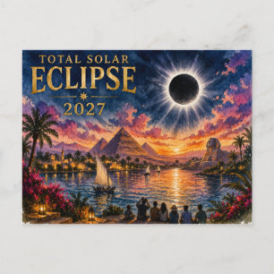 Cartão Postal De Festividades Eclipse Total Solar 2027 Egito