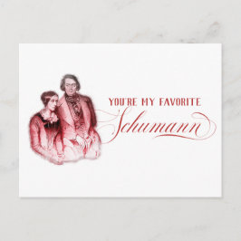 Cartão Postal De Festividades EDITABLE Classical Music com Namorados Schumann
