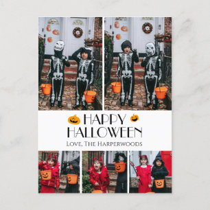 Cartão Postal De Festividades Ei, Boo! Foto da Família Spooky Halloween