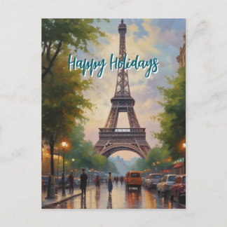 Cartão Postal De Festividades Eiffel Tower Paris Viagem Vintage Retro Art
