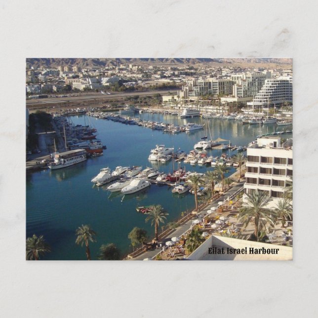 Cartão Postal De Festividades Eilat Israel Harbour (Frente)