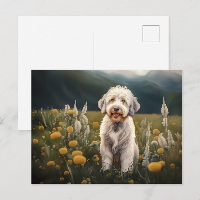 Cartão Postal De Festividades Ein wunderschöner weißer Hund (Frente/Verso)