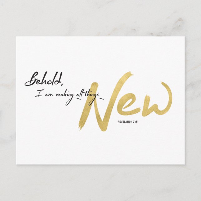 Cartão Postal De Festividades Eis que faço todas as coisas Novas (Frente)