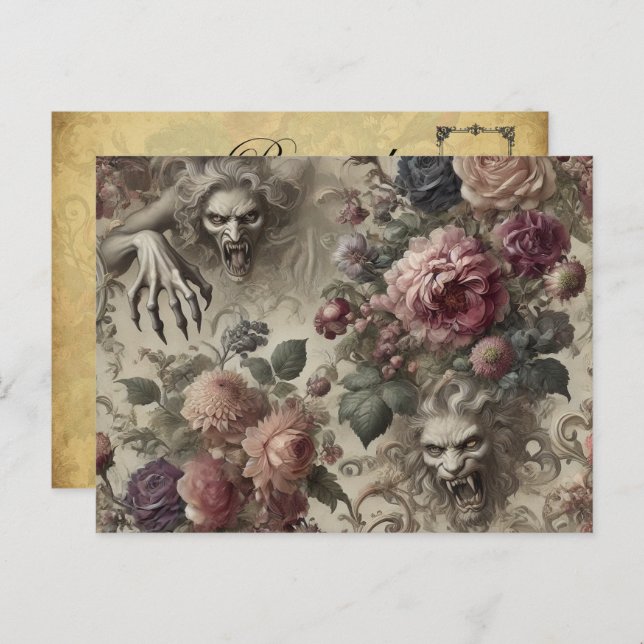 Cartão Postal De Festividades Ela tem velas - Vitoriana Gótica (Frente/Verso)