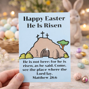 Cartão Postal De Festividades Ele é Risen 3 cruzes Páscoa de desenho de tombo va