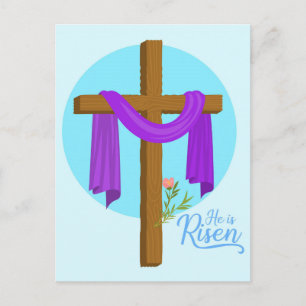 Cartão Postal De Festividades Ele é Risen Cross