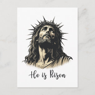 Cartão Postal De Festividades Ele é Risen Jesus Felz pascoa Cristão
