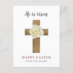 Cartão Postal De Festividades Ele está levantado   Elegante Christian Floral Pás
