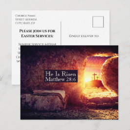 Cartão Postal De Festividades Ele Ressuscitou Três Cruzes Serviços da Igreja de