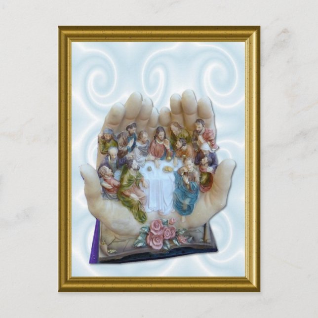 Cartão Postal De Festividades Ele tem o mundo inteiro em suas mãos (Frente)