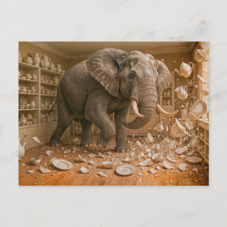 Cartão Postal De Festividades Elefante Rampages Através do Compro China
