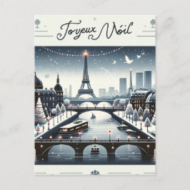 Cartão Postal De Festividades Elegância Parisiense de inverno, Cidade das Luzes
