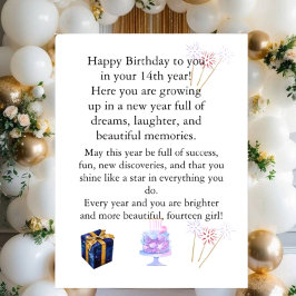 Cartão Postal De Festividades Elegant Birthday Card for Her – Personalized Greet