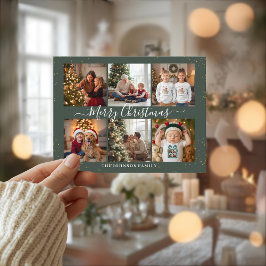 Cartão Postal De Festividades Elegant Christmas Photo Collage