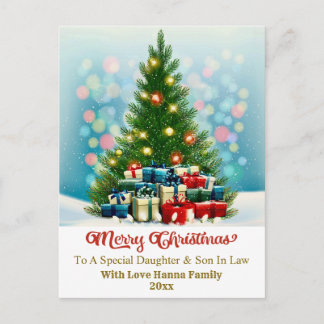 Cartão Postal De Festividades Elegant Family Holiday Present I Christmas Tree