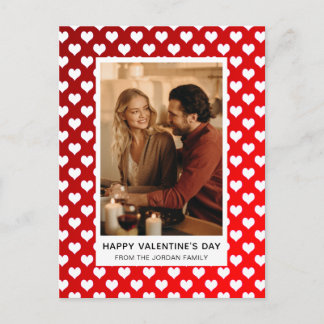 Cartão Postal De Festividades Elegant Red Hearts Happy Valentine's Day 1 Photo