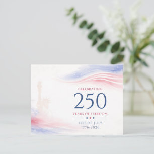 Cartão Postal De Festividades Elegante 250º Dia da Independência Americana 4 de