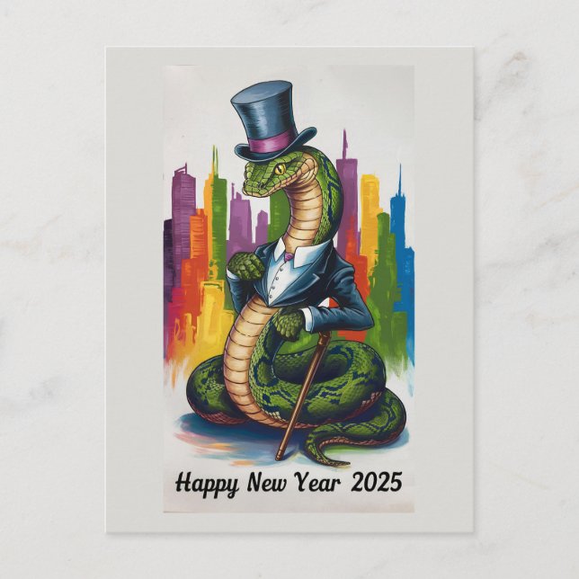 Cartão Postal De Festividades Elegante Cartão de Ano Novo 2025 para Profissionai (Frente)