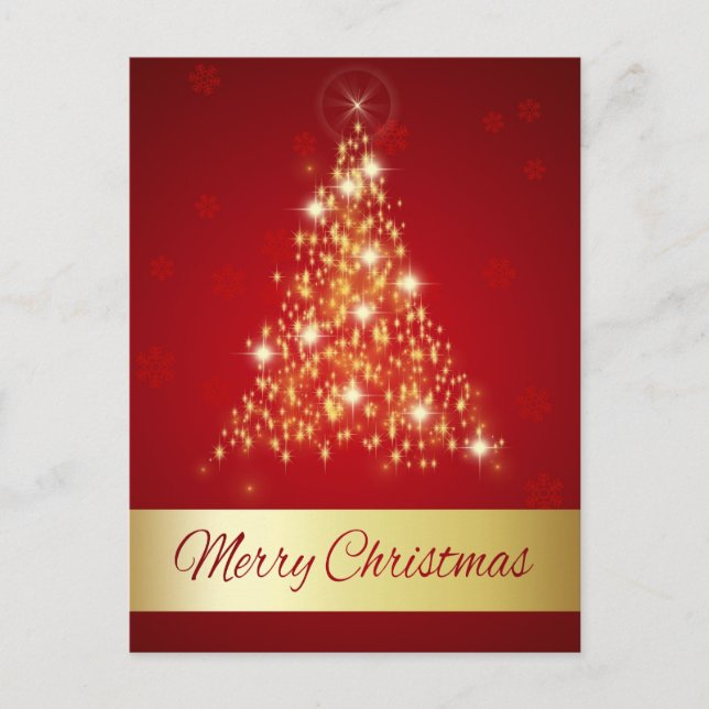 Cartão Postal De Festividades Elegante: Cartaz de Natal Feliz (Frente)