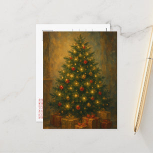 Cartão Postal De Festividades Elegante de árvore de natais vintages