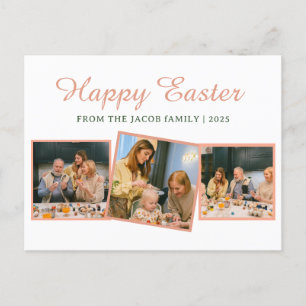 Cartão Postal De Festividades elegante família de Páscoas Moderna de Bênção Três
