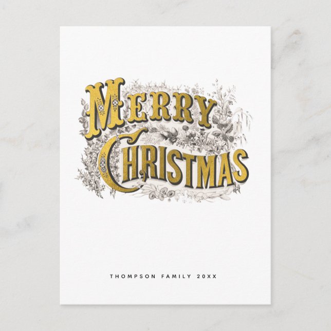 Cartão Postal De Festividades Elegante Feliz Natal Russo Não Foto (Frente)