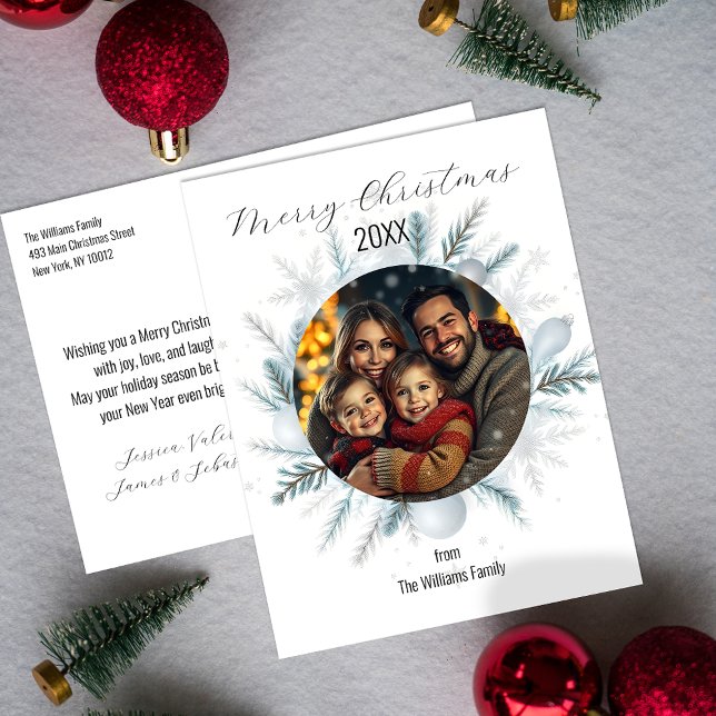 Cartão Postal De Festividades Elegante Festiva Photo Wreath (Criador carregado)