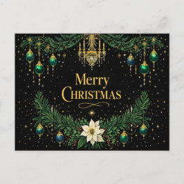 Cartão Postal De Festividades Elegante Lustre Art Déco de Natal 