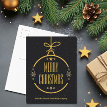 Elegante Natal Feliz Personalizado Negócios Preto