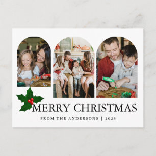 Cartão Postal De Festividades Elegante Natal Minimalista   Moderno Família 3 Fot