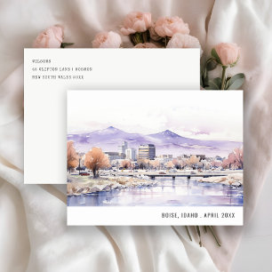 Cartão Postal De Festividades Elegante Paisagem Aquarela de Viagem de Boise, Ida