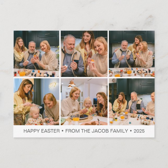 Cartão Postal De Festividades elegante Páscoa moderna de bênção Seis foto (Frente)