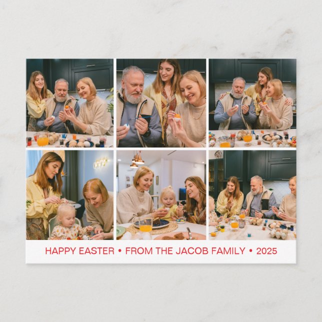 Cartão Postal De Festividades elegante Páscoa moderna de bênção Seis foto (Frente)